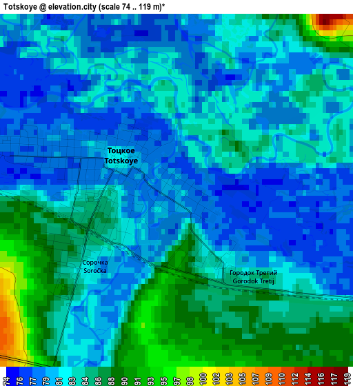 Totskoye elevation map