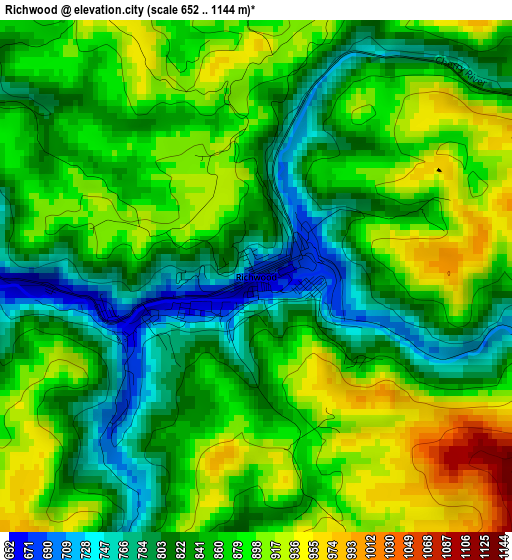 Richwood elevation map