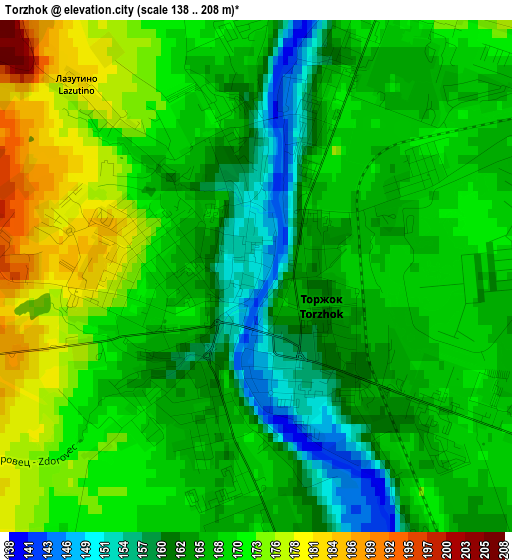 Torzhok elevation map