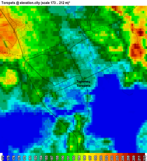 Toropets elevation map