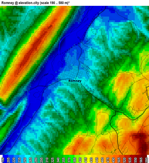 Romney elevation map