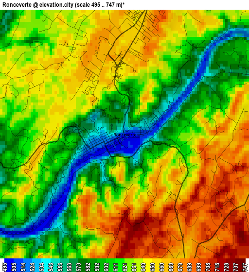 Ronceverte elevation map