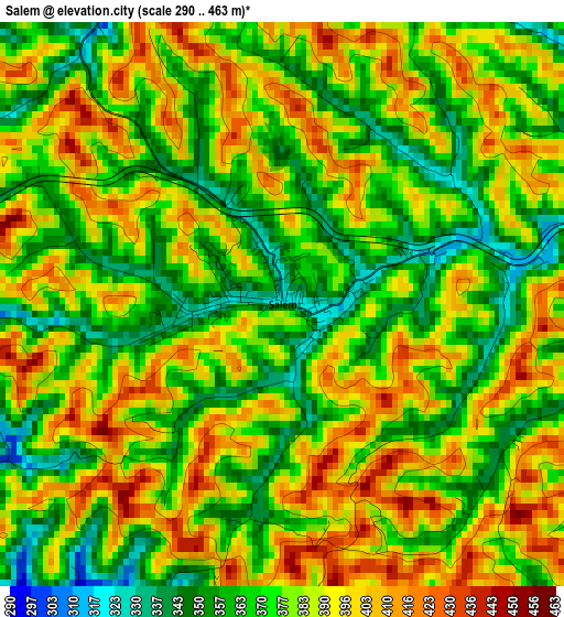 Salem elevation map