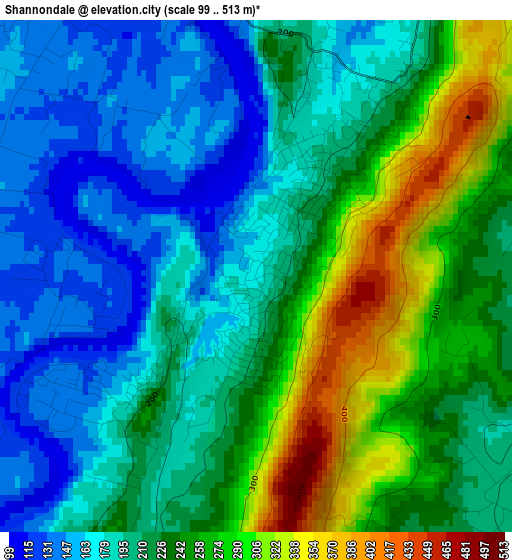 Shannondale elevation map