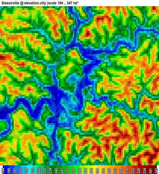 Sissonville elevation map