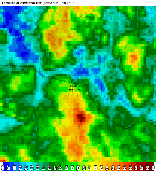 Tomsino elevation map