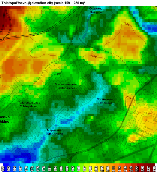 Tolstopal’tsevo elevation map