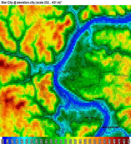 Star City elevation map