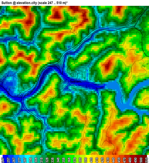 Sutton elevation map