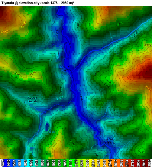 Tlyarata elevation map