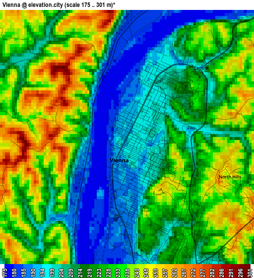 Vienna elevation map