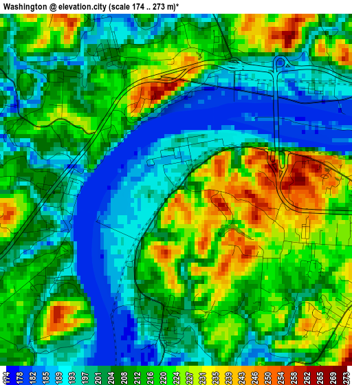 Washington elevation map