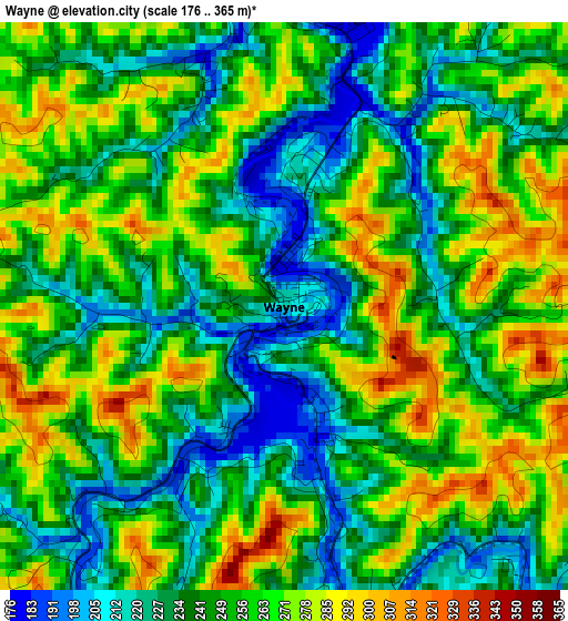 Wayne elevation map