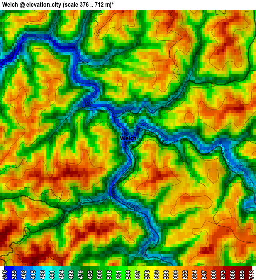 Welch elevation map