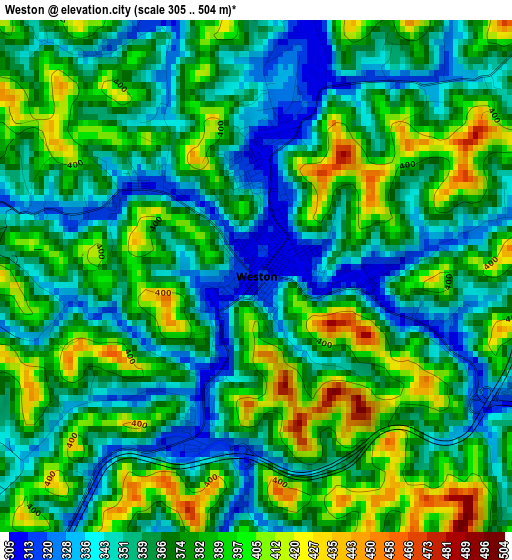 Weston elevation map