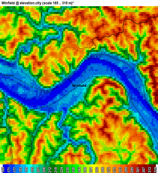 Winfield elevation map