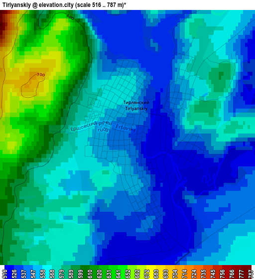 Tirlyanskiy elevation map