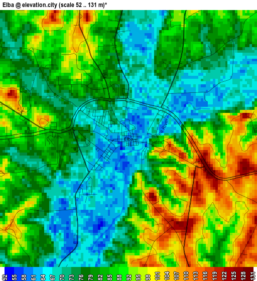 Elba elevation map