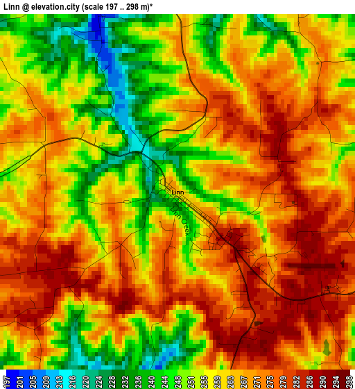 Linn elevation map