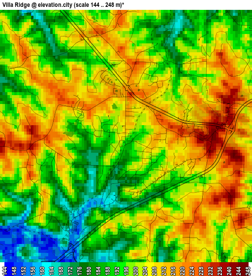 Villa Ridge elevation map