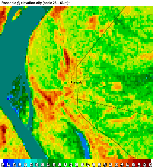 Rosedale elevation map