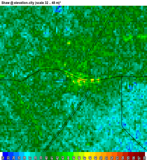 Shaw elevation map