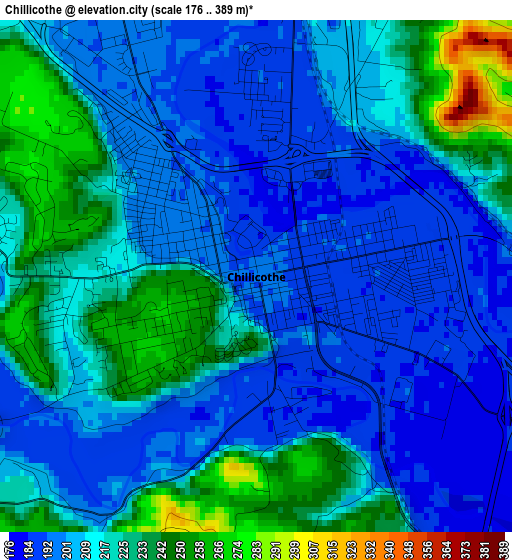 Chillicothe elevation map