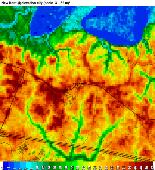 New Kent elevation map