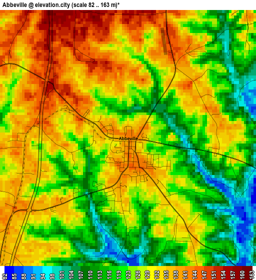 Abbeville elevation map