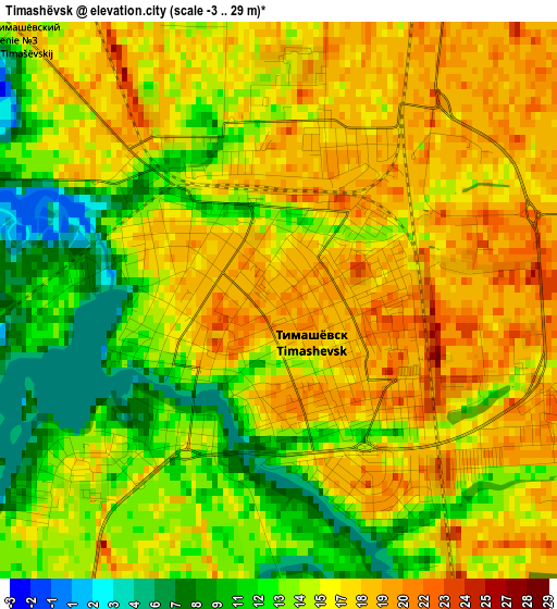 Timashëvsk elevation map