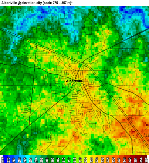 Albertville elevation map