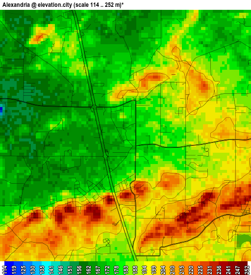 Alexandria elevation map