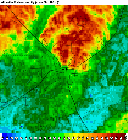 Aliceville elevation map