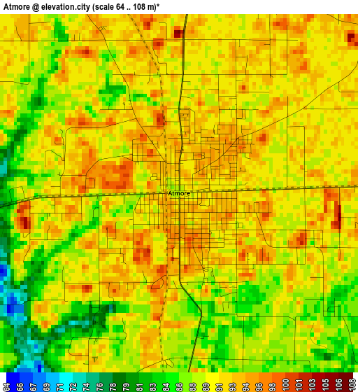 Atmore elevation map