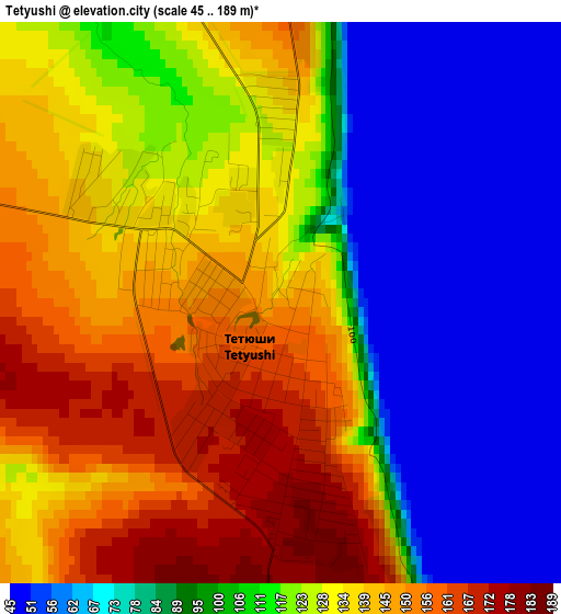 Tetyushi elevation map