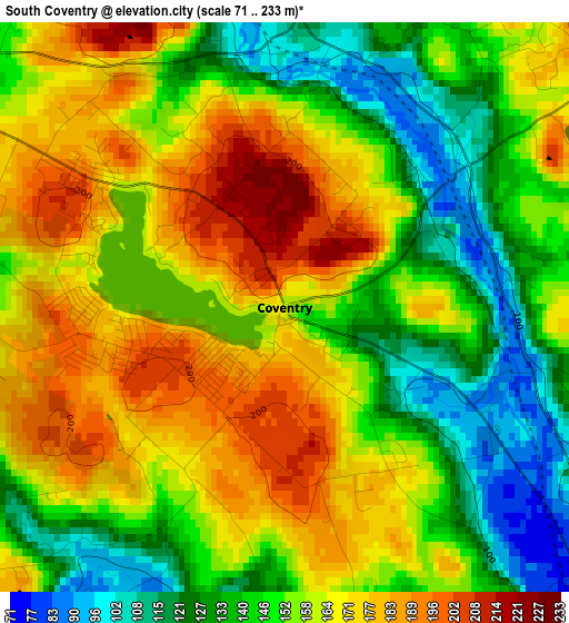 South Coventry elevation map