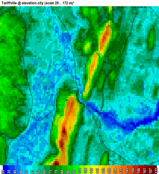 Tariffville elevation map