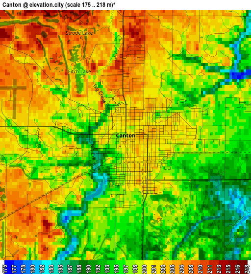 Canton elevation map