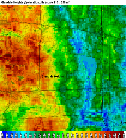 Glendale Heights elevation map