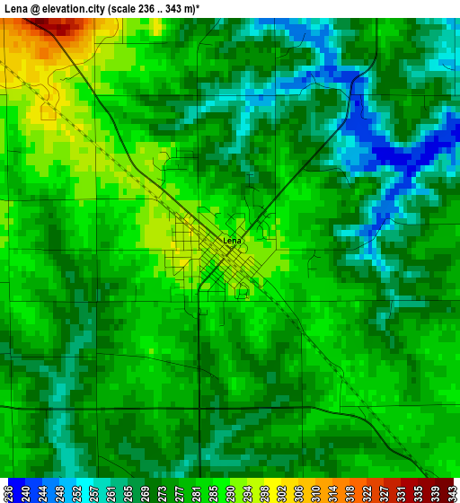 Lena elevation map