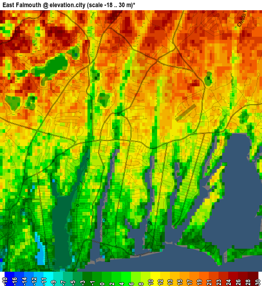 East Falmouth elevation map