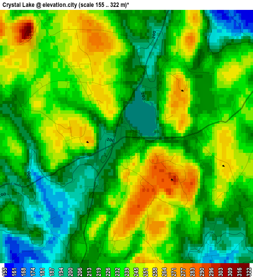 Crystal Lake elevation map