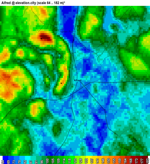 Alfred elevation map