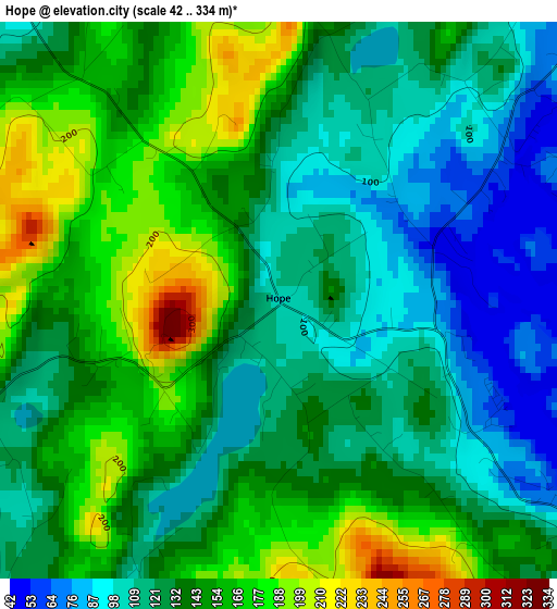 Hope elevation map