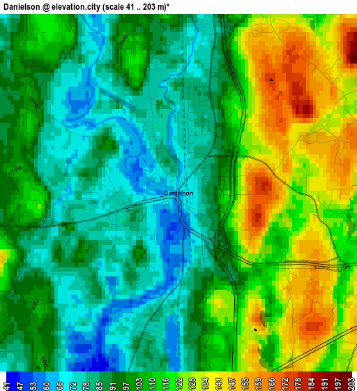 Danielson elevation map