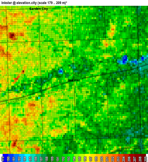 Inkster elevation map