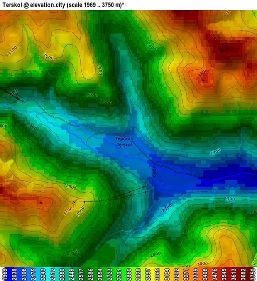 Terskol elevation map