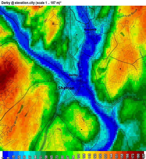 Derby elevation map