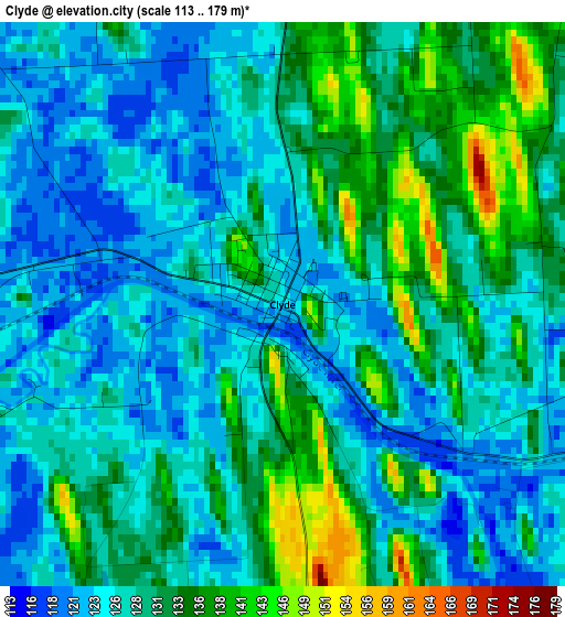 Clyde elevation map