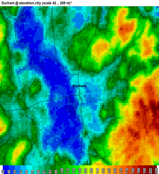 Durham elevation map